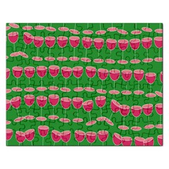 Wine Red Champagne Glass Red Wine Rectangular Jigsaw Puzzl