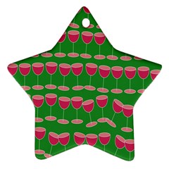 Wine Red Champagne Glass Red Wine Star Ornament (Two Sides)