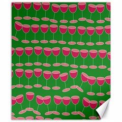 Wine Red Champagne Glass Red Wine Canvas 8  x 10 