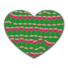 Wine Red Champagne Glass Red Wine Heart Mousepads by Nexatart