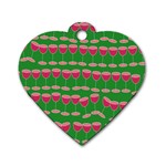 Wine Red Champagne Glass Red Wine Dog Tag Heart (Two Sides) Front