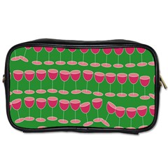 Wine Red Champagne Glass Red Wine Toiletries Bags 2-Side