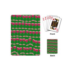 Wine Red Champagne Glass Red Wine Playing Cards (Mini) 