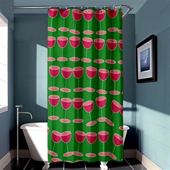 Wine Red Champagne Glass Red Wine Shower Curtain 36  X 72  (stall)  by Nexatart