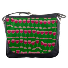 Wine Red Champagne Glass Red Wine Messenger Bags by Nexatart