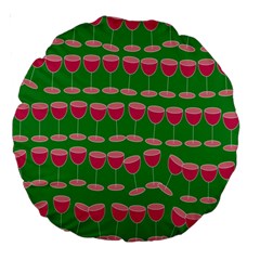 Wine Red Champagne Glass Red Wine Large 18  Premium Round Cushions