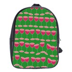 Wine Red Champagne Glass Red Wine School Bags (XL)  Front