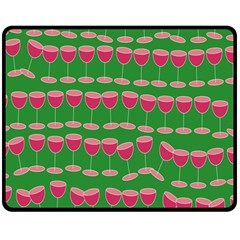 Wine Red Champagne Glass Red Wine Double Sided Fleece Blanket (medium)  by Nexatart