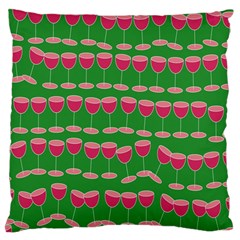 Wine Red Champagne Glass Red Wine Standard Flano Cushion Case (one Side) by Nexatart