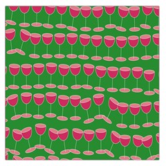 Wine Red Champagne Glass Red Wine Large Satin Scarf (square) by Nexatart