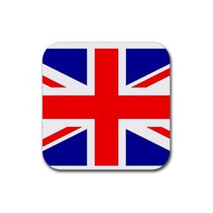 Union Jack Flag Rubber Coaster (square)  by Nexatart