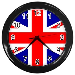 Union Jack Flag Wall Clocks (black) by Nexatart