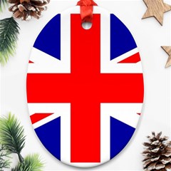 Union Jack Flag Oval Ornament (two Sides) by Nexatart