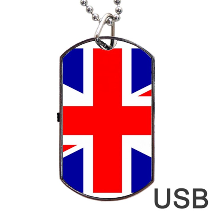 Union Jack Flag Dog Tag USB Flash (One Side)