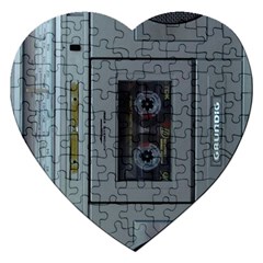 Vintage Tape Recorder Jigsaw Puzzle (heart) by Nexatart