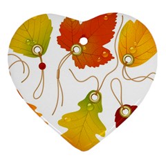 Vector Beautiful Maple Leaf Heart Ornament (two Sides) by Nexatart