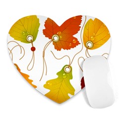 Vector Beautiful Maple Leaf Heart Mousepads by Nexatart