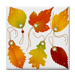 Vector Beautiful Maple Leaf Face Towel by Nexatart