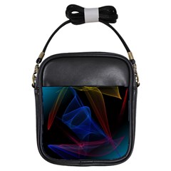 Lines Rays Background Light Pattern Girls Sling Bags by Nexatart