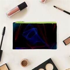 Lines Rays Background Light Pattern Cosmetic Bag (xs) by Nexatart