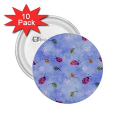 Ladybug Blue Nature 2 25  Buttons (10 Pack)  by Nexatart