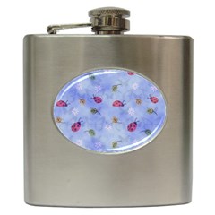 Ladybug Blue Nature Hip Flask (6 Oz) by Nexatart