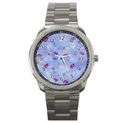 Ladybug Blue Nature Sport Metal Watch by Nexatart