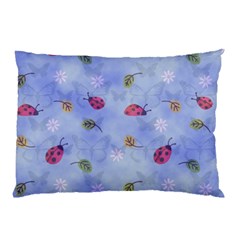 Ladybug Blue Nature Pillow Case by Nexatart