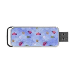 Ladybug Blue Nature Portable Usb Flash (one Side) by Nexatart