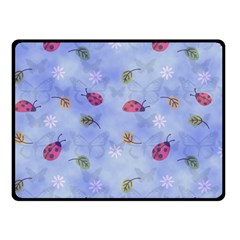 Ladybug Blue Nature Double Sided Fleece Blanket (small)  by Nexatart