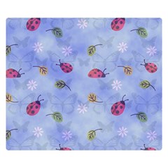 Ladybug Blue Nature Double Sided Flano Blanket (small)  by Nexatart