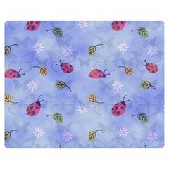 Ladybug Blue Nature Double Sided Flano Blanket (medium)  by Nexatart