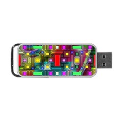 Art Rectangles Abstract Modern Art Portable Usb Flash (one Side) by Nexatart