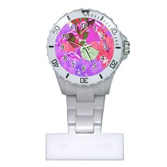 Abstract Flowers Digital Art Plastic Nurses Watch