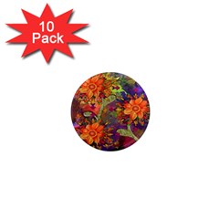 Abstract Flowers Floral Decorative 1  Mini Magnet (10 Pack)  by Nexatart