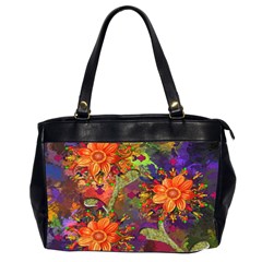 Abstract Flowers Floral Decorative Office Handbags (2 Sides)  by Nexatart