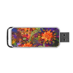 Abstract Flowers Floral Decorative Portable Usb Flash (two Sides) by Nexatart