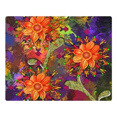 Abstract Flowers Floral Decorative Double Sided Flano Blanket (large)  by Nexatart