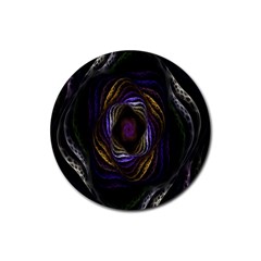 Abstract Fractal Art Rubber Round Coaster (4 Pack)  by Nexatart