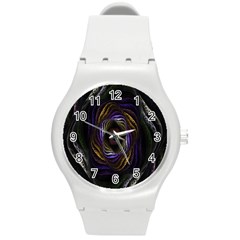 Abstract Fractal Art Round Plastic Sport Watch (m) by Nexatart