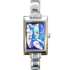 Abstract Mask Artwork Digital Art Rectangle Italian Charm Watch by Nexatart