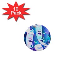 Abstract Mask Artwork Digital Art 1  Mini Buttons (10 Pack)  by Nexatart