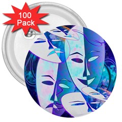 Abstract Mask Artwork Digital Art 3  Buttons (100 Pack)  by Nexatart