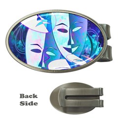 Abstract Mask Artwork Digital Art Money Clips (oval)  by Nexatart