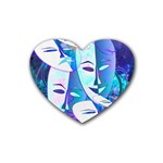 Abstract Mask Artwork Digital Art Rubber Coaster (Heart)  Front