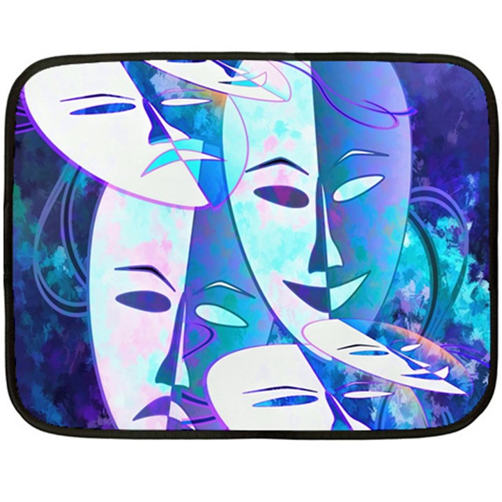 Abstract Mask Artwork Digital Art Fleece Blanket (Mini)