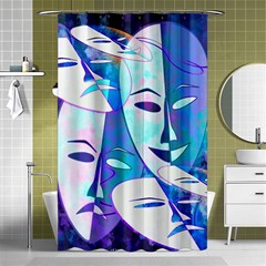 Abstract Mask Artwork Digital Art Shower Curtain 48  X 72  (small)  by Nexatart