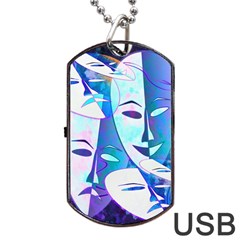 Abstract Mask Artwork Digital Art Dog Tag Usb Flash (one Side) by Nexatart