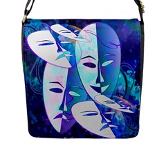 Abstract Mask Artwork Digital Art Flap Messenger Bag (l)  by Nexatart