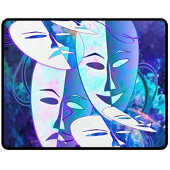 Abstract Mask Artwork Digital Art Double Sided Fleece Blanket (medium)  by Nexatart